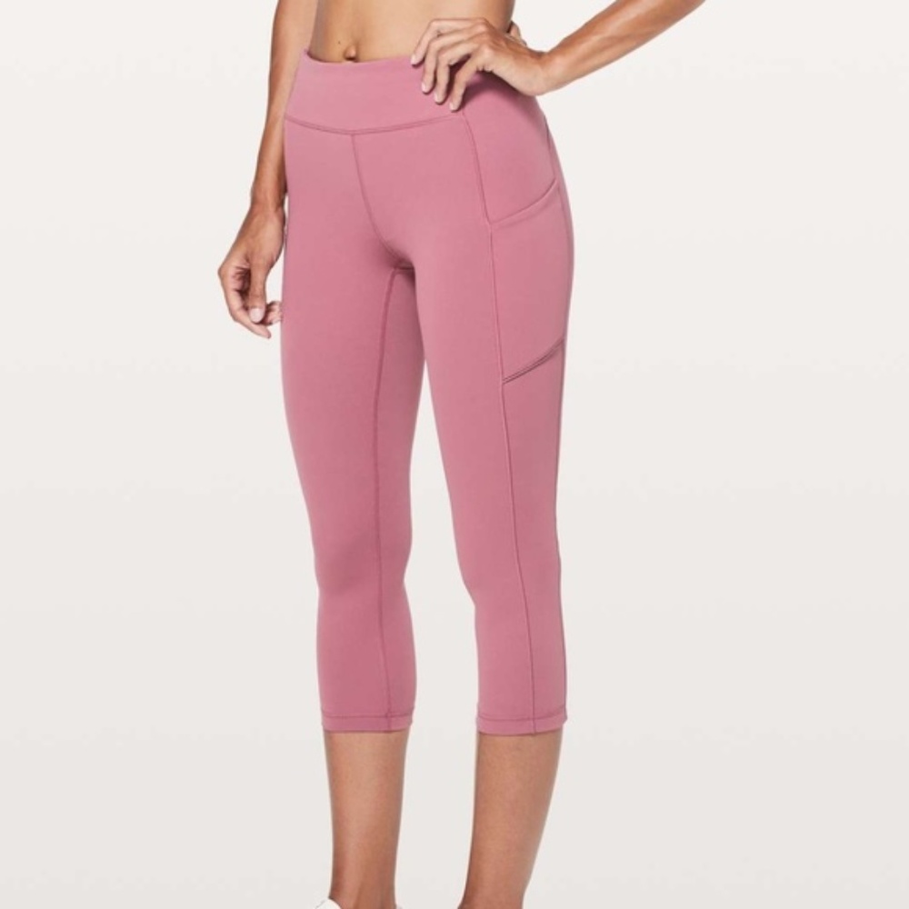 Lululemon Speed Up Crop 21'  Moss Rose Rare!!